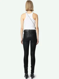 Fashion Zadig & Voltaire Jett Skinny JeansNEW Blackcoated